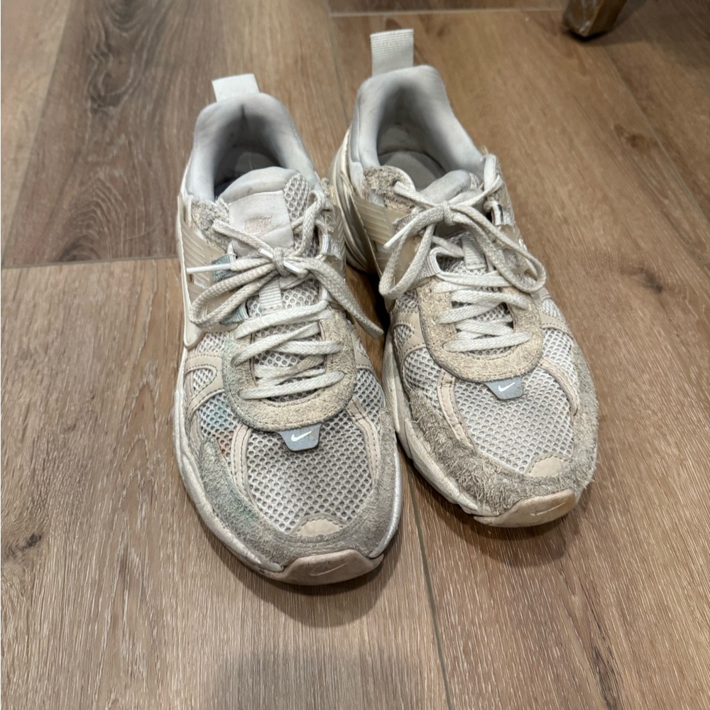 Nike Cream and Gray Athletic Shoes